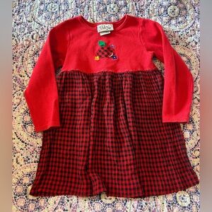 90’s Vintage Paper Moon Red and Black Kids Casual Dress